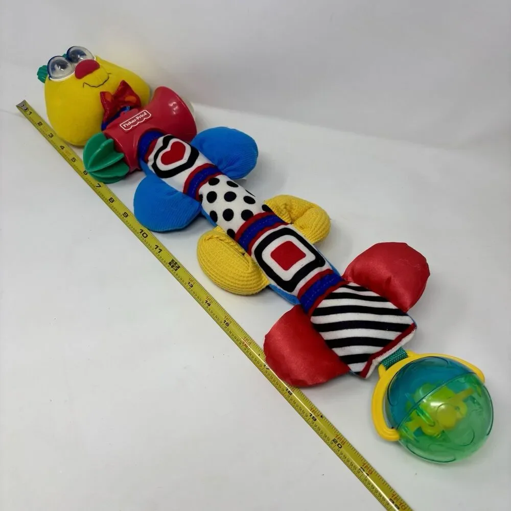 Vintage 1998 Fisher Price Sensory Caterpillar Primary Colors Rattle Baby Toy